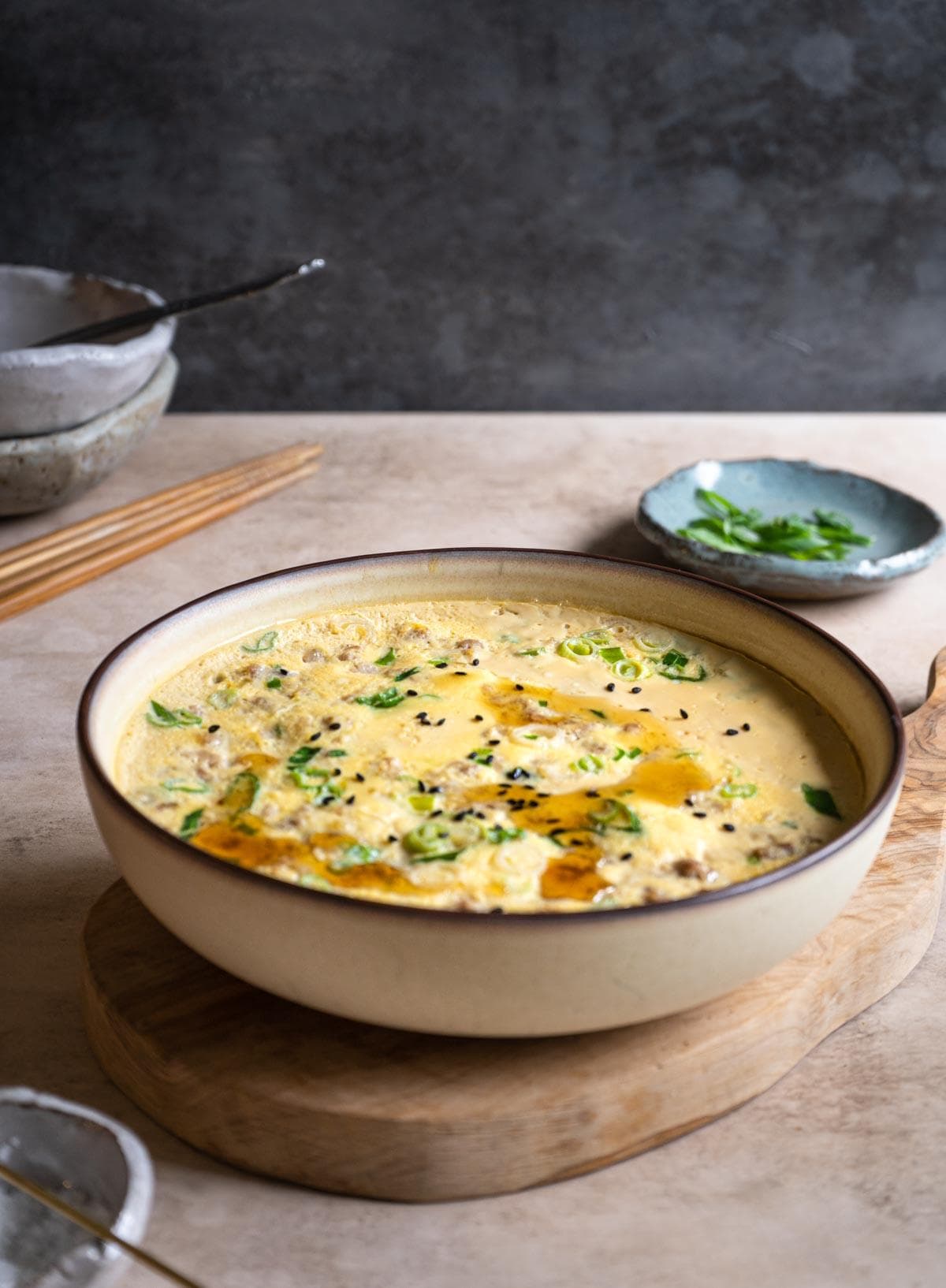 Steamed Egg with Minced Pork